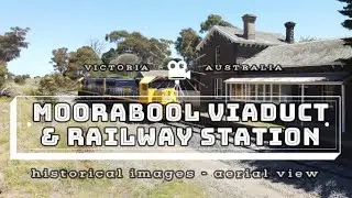 Aerial view - Historical Images : Moorabool Viaduct and Railway Station - Victoria Australia