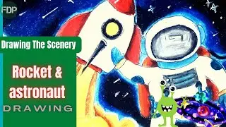 How to Draw a Rocket and Astronaut Rocket in Space Drawing