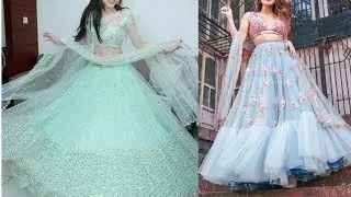 Net Lehenga Designs | Light Net Lehenga Designs | Pastel Color Net Lehenga Designs