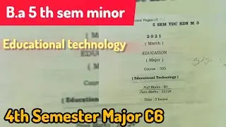 B.a 5th semester Education Minor educational technology Question Paper 2021 #kaushikjyoti20 