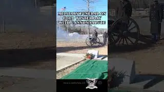 Military Funeral on cold winter day with cannon salute #army #marines #militaryceremony  #lastsalute