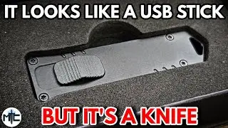 Распаковка OTF-ножа, похожего на USB-флешку