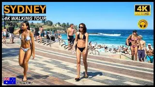 Sydney 4K Walking Tour | Exploring Coogee Beach at SummerTime 43&deg;c🔥 | 60FPS
