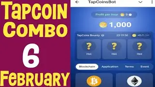 Tap Coin Daily Bounty Combo tap Coin Bot Daily 6 February #tapcoins #airdrop #tapcoinsairdrop