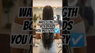 Waist Length Box Braids #braids #hairstyles #hairtransformation #shorts #stitchbraids