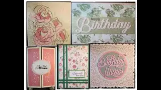 5 cards from the Romantic Fine Art paper pad