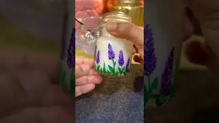 Paint candle jar #diy #painting #art #paintingshorts #acrylic #acrylicpainting #candle #jarpainting