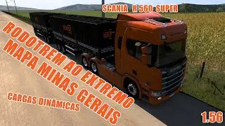 SCANIA SUPER 560 + RODOTREM - SIMULAÇÃO AO EXTREMO - MAPA MINA GERAIS - 1.56