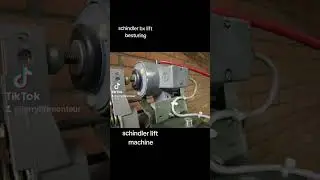 schindler liftje. snelheidsbegrenzer, vangbalk met buffer, spanwiel snelheids begrenzer