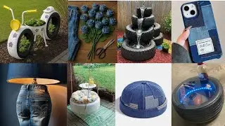 Creative Upcycling: Stunning Craft Ideas Using Old Tires and Denim,to make stunning craft ideas