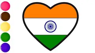 How to draw a PERFECT Indian flag with a heart shape easily / learn to draw perfect INDIAN FLAG 