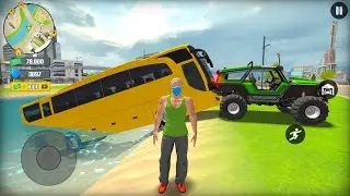 Monster Truck City Exploring Coach Bus Helicopter Flights Motorbike Racing SIM Gameplay.