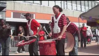 Caribbean Brassband in Zoetermeer winkelcentrum Buytenwegh bij Tico's (kinder)feest