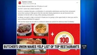 Butcher's Union makes Yelp list of top restaurants
