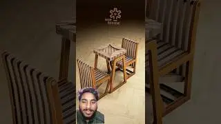 DIY Design Project of Folding Compact Wooden Table and Chairs Smart Furniture. #tabledesign #shorts