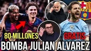 BARCELONA PLANEA GASTAR 80M POR JULIAN ALVAREZ, REUNI&Oacute;N DECO, BERNARDO SILVA OPCI&Oacute;N GRATIS EN JUNIO
