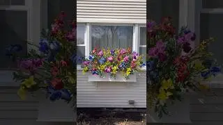 Using faux florals to create beautiful window boxes! 💐 #shorts #diy #florals #windowbox #spring