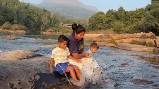 Most beautiful bank to sit down and relax , Amba theertha , Bhadra river flow | Great family time. 