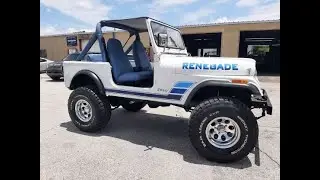 1983 Jeep CJ7 White & Blue 6 cyl MANUAL  EZCustom4x4.com  EZJeeps.com