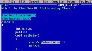 C++ program to calculate Sum of Digits of a Number using class | Sum of Digits program in c++