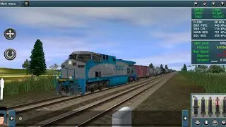 Trainz simulator Android trem tanqueiro curto com alguns vagões graneleiro na cauda 
