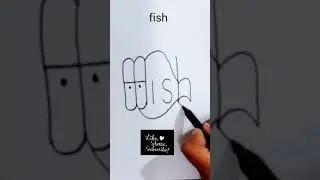 EASY & SIMPLE DRAWING OF FISH USING ALPHABETS | DRAWING FOR BEGINNERS #drawing #fish #simpledrawing