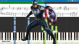 Captain America Soundtrack - Captain America March [Piano Tutorial | Sheets | MIDI] Synthesia