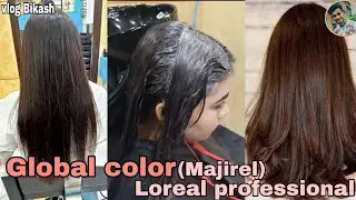 Loreal professional Majirel Brilliant Golden Iridiscent Blonde Hair Colouring Tutorial.@bikashhairstyles1130