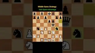 Chess Game 212: Middle Game Strategy - Gain Space Advantage #shorts #chess