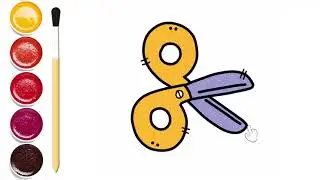 How to Draw a Scissors  Step by Step - Drawing For Kids - Doodle Pad