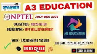 NPTEL Soft Skill Development Week 1 Assignment Answers | noc26-hs160 | IIT Kharagpur