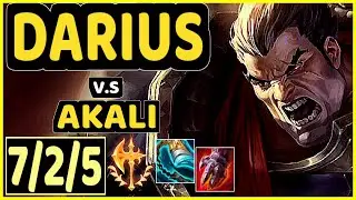 DARIUS vs AKALI - 7/2/5 KDA MID GAMEPLAY - BR Ranked GRANDMASTER