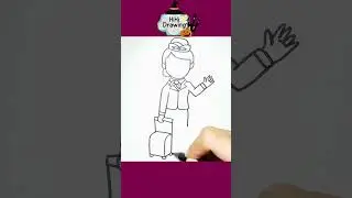 How To Draw a Flight Attendant Easily #flightattendant #hihidrawing #drawingtutorial #drawing