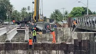 Installation of AASHTO Type III beams at the Golden Grove Bridge