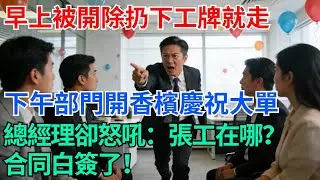 早上被開除扔下工牌就走，下午部門開香檳慶祝億元大單，總經理卻衝進來怒吼：張工在哪？合同白簽了！【奇趣天下】#職場逆襲#職場智慧#爽文職場#工作日常#完結爽文