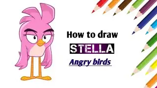 How to draw Angry birds step by step | Stella | Angry birds | Easy drawing for kids | Simple drawing