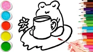 How to Draw Frog Sip | Easy Kids Art Tutorial |Child Art 🐋🌈🎨