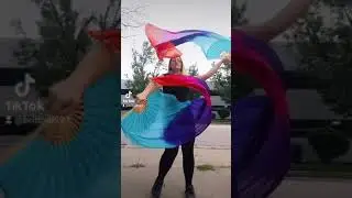 silk fan dancing to Bloody Mary by Lady Gaga - veil fan flow art