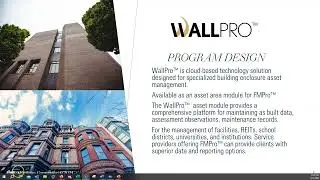 Two minute Introduction to WallPro&trade; for managing facade assessments and maintenance records