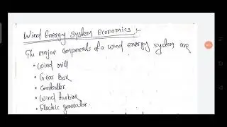 Wind Energy Economic