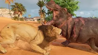 Assassin's Creed: Origins - Lion vs Hippopotamus - Open World Free Roam Gameplay HD