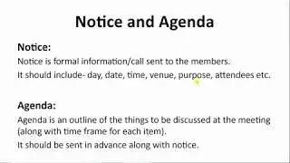 Business meetings documentation- Notice Agenda Minutes