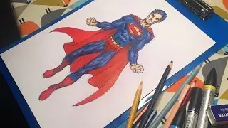 How to draw superman- time lapse