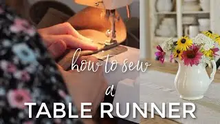 How to Make a Table Runner with Grain Sack Fabric (Beginner Sewing Project)