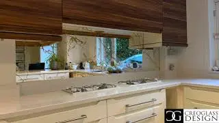 Marble Patterned Mirror Splashback by Creoglass, www.creoglass.co.uk,  01923 947 454