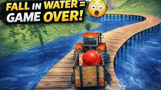 Fall in Water = GAME OVER! 🚜🔥 | Impossible Bridge Challenge #gameover #GameOver #TractorGame
