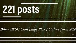 Bihar Judicial Service (PCS J) Recruitment 2020&nbsp;Online Form