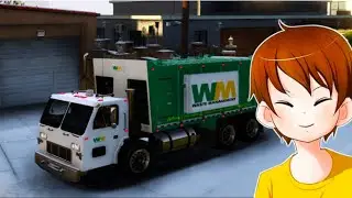 I started cleaning business in village/ off-road garbage truck sim.