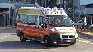 Partenza ambulanza 118 RiminiSoccorso in emergenza -Italian ambulance responding code 3-