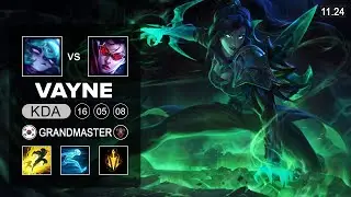 Vayne Mid vs Vex - KR Grandmaster - PreSeason 12 Patch 11.24
